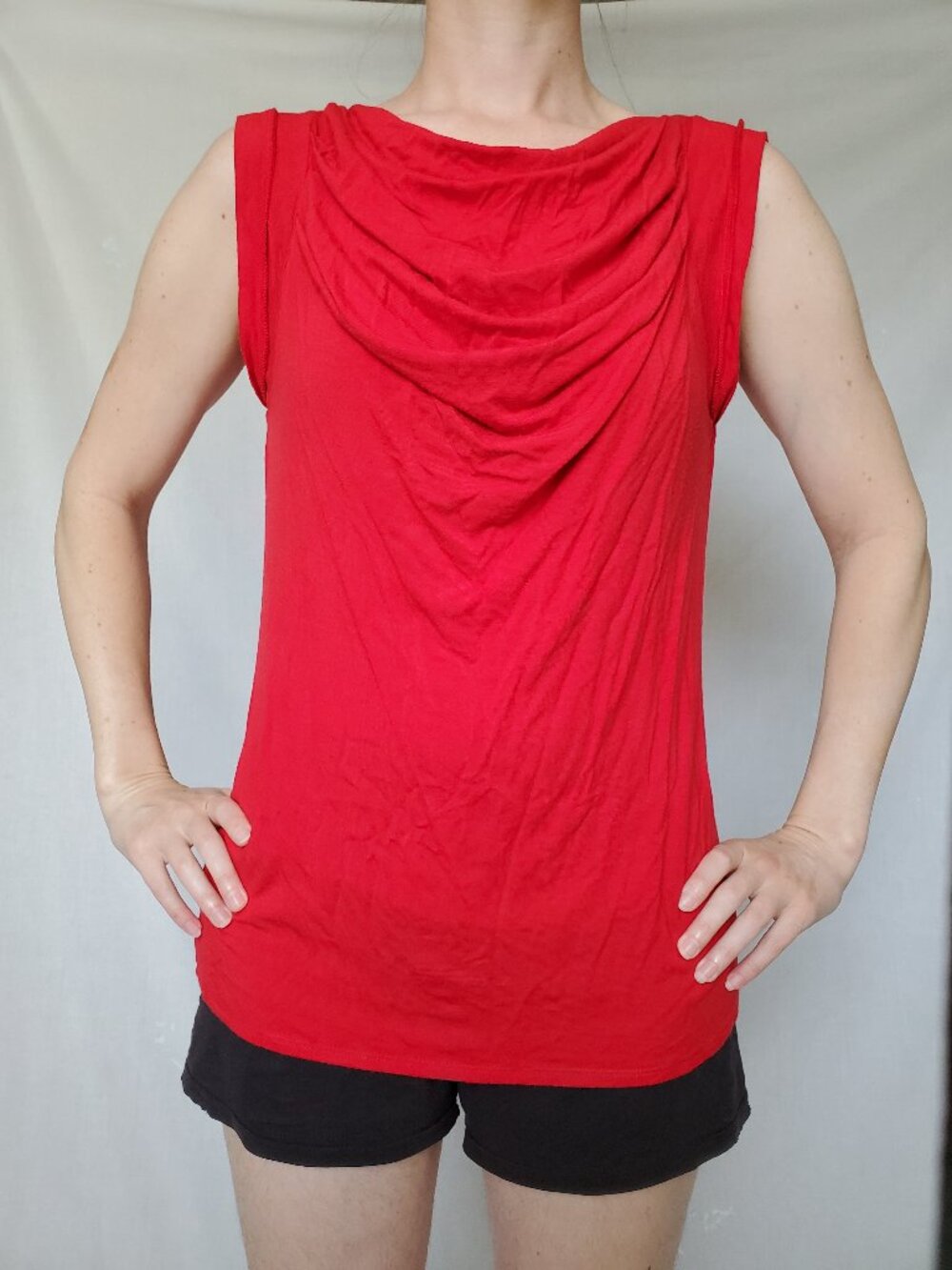 Grace Red Cowl Neck Top